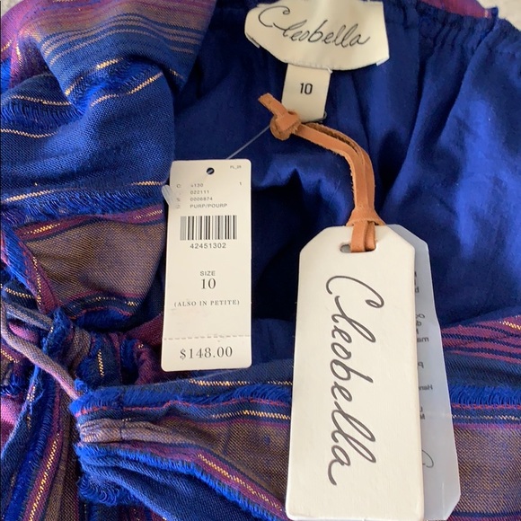 Anthropologie Cleobella jumpsuit Purple Metallic Sz 10 No Belt - Picture 4 of 6